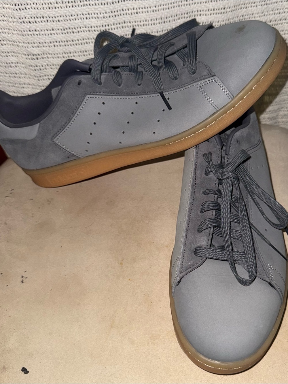 adidas Grey Casual Sneakers with Gum Sole
